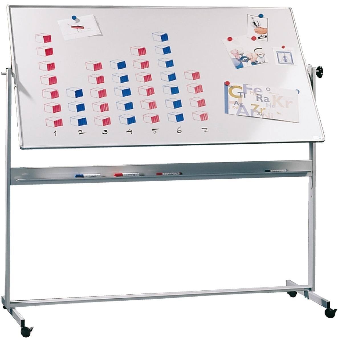 Ultradex, Präsentationstafel, Drehtafel mit fahrbarem Ständer 2000x1000mm weiss Email (200 x 100 cm)