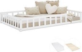 Image du produit Homestyle4u Kinderbett mit Matratze & Lattenrost Rausfallschutz (120 x 200 cm)