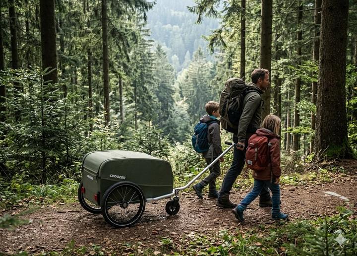 Produktbild Croozer Cargo Kalle Ride & Wander Bundle - Farbe: Moss Green