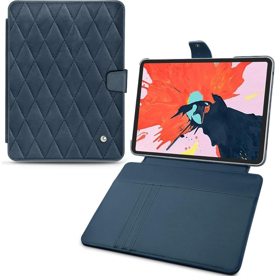 Noreve Lederschutzhülle Wallet (iPad Pro 12.9 2018 (3. Gen)), Tablet Hülle, Blau