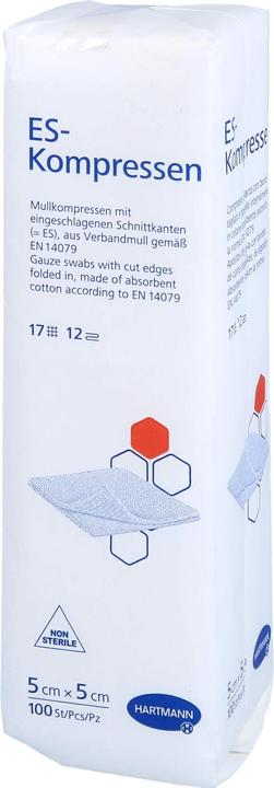 Actual product image Hartmann ES compresses 5 cm x 5 cm / 12-fold / non-sterile / 100 pcs.