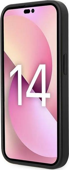 Actual product image Karl Lagerfeld Saffiano Mono Metal Logo - iPhone 14 Pro case (czarny) (Apple iPhone 14 Pro)