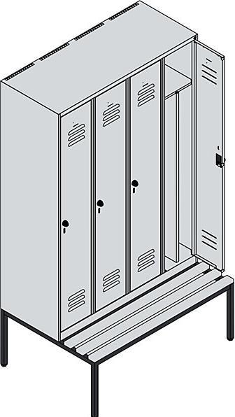 Actual product image C+P Locker Classic PLUS bench seat (120 cm, 212 cm)