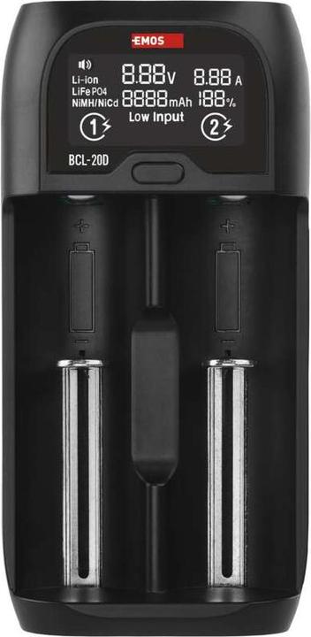 Immagine prodotto Emos Caricabatterie universale per batterie agli ioni di litio BCL-20D (1 pz., 10440, C, AA, AAA, Caricabatterie senza batteria)