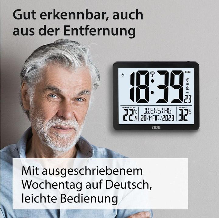 Actual product image ADE Digital wall clock with illumination