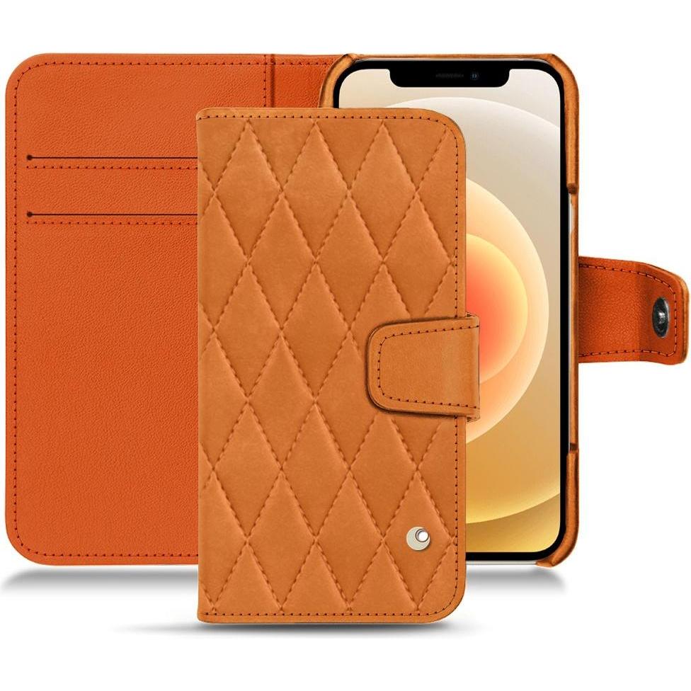 Noreve Lederschutzhülle Wallet (Apple iPhone 12 mini), Smartphone Hülle, Orange
