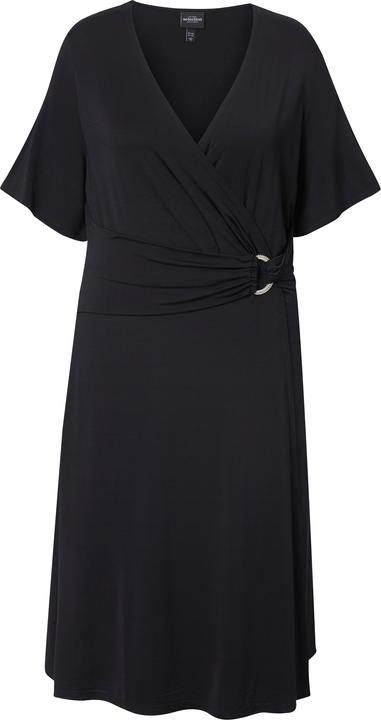 Actual product image Ulla Popken Wrap Look Short Sleeve Slinky Dress (50, 52)