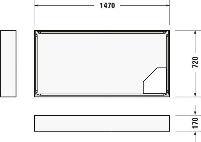 Actual product image Duravit Tub support D-CODE for 720164, 1600x750mm (160 cm, 157 cm)