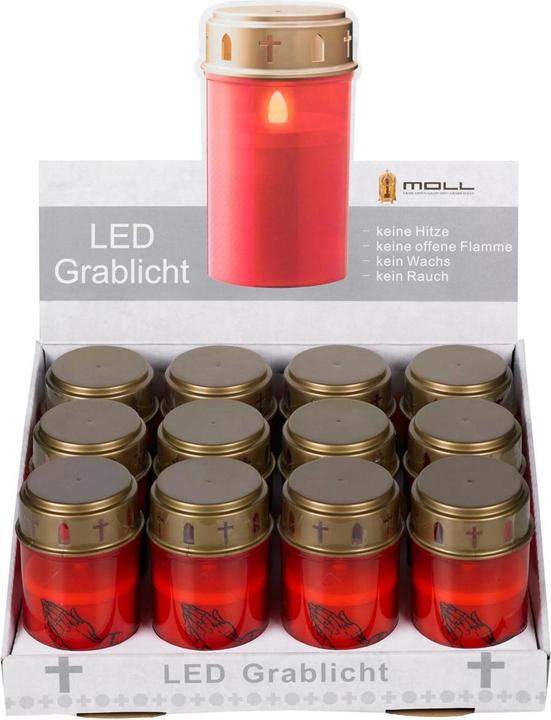 Produktbild Metallwarenfabrik Moll LED-Grablicht batteriebetrieben (nicht enthalten) rot (1 x)