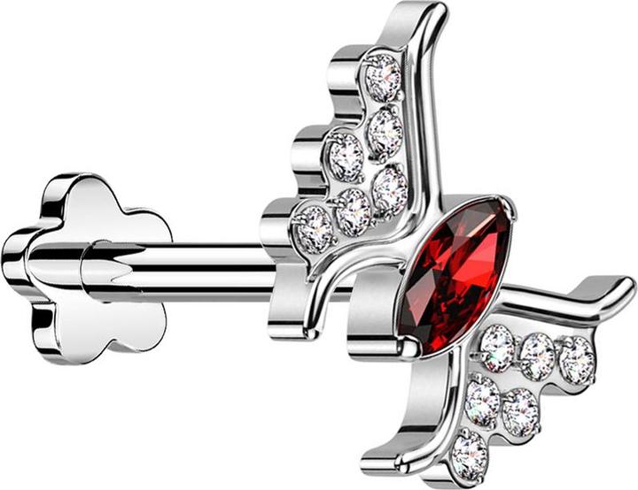 Image du produit Star Piercing Micro Labret argenté avec boule (Titane, sans laiton)