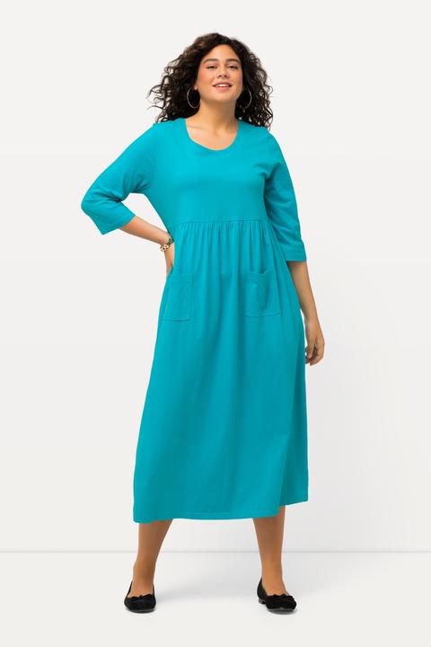 Produktbild Ulla Popken Jerseykleid, A-Linie, Empirenaht, Rundhals, 3/4-Arm (50, 52)