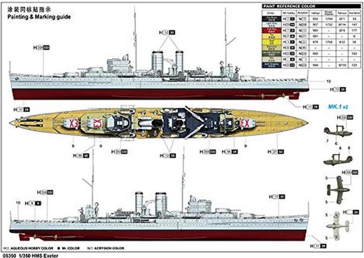 Actual product image Trumpeter HMS Exeter