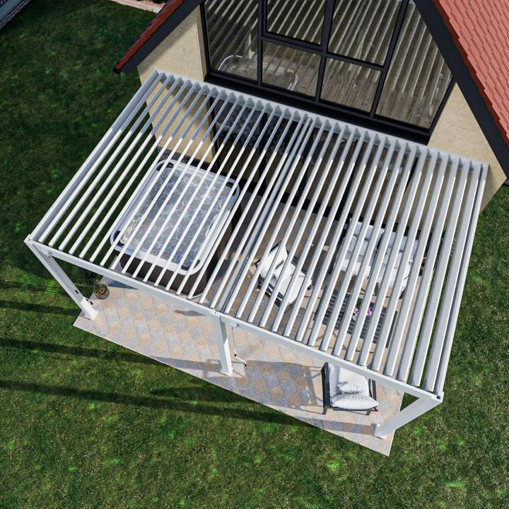 Produktbild Weide Wandpergola Deluxe Plus 3.6x5.3m Weiss (360 cm, 530 cm)