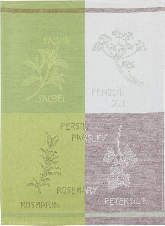 Actual product image Kracht Pack of 3 half linen tea towels kitchen herbs (50 x 70 cm)
