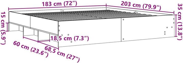 Actual product image vidaXL Bettgestell (180 x 200 cm)