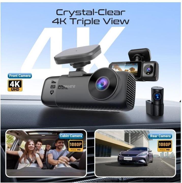 Produktbild ProMate Rovex-S3 4K Ultra HD Dashcam (GPS-Empfänger, WLAN, 4K)