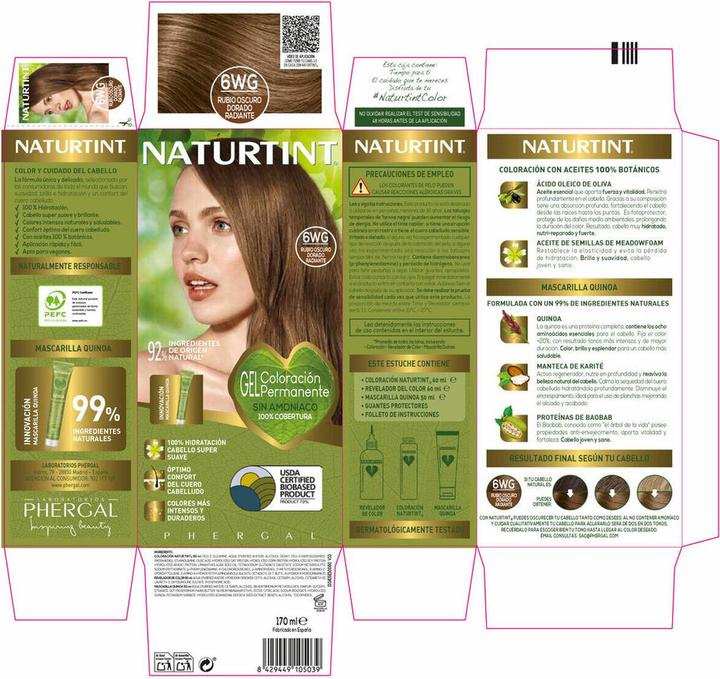 Actual product image Naturtint Tinte sin amoniaco rubio oscuro dorado radiante (dark golden blonde)