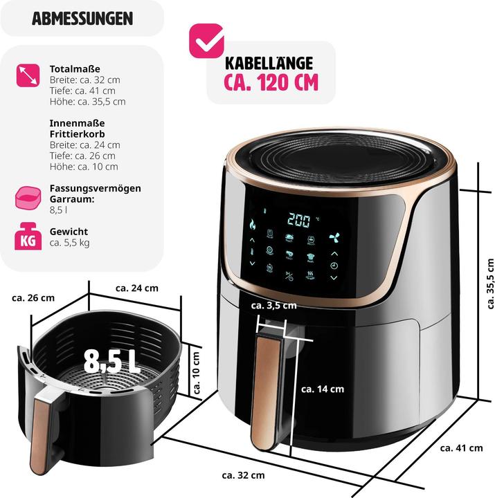 Immagine prodotto tectake Friggitrice ad aria calda Mika