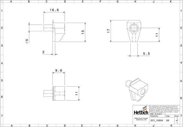 Image du produit Hettich Support de tablette (20 pcs)