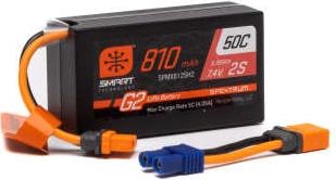 Spektrum 810mAh 2S 7.4V Smart G2 50C LiPo IC2 (7.40 V, 810 mAh)