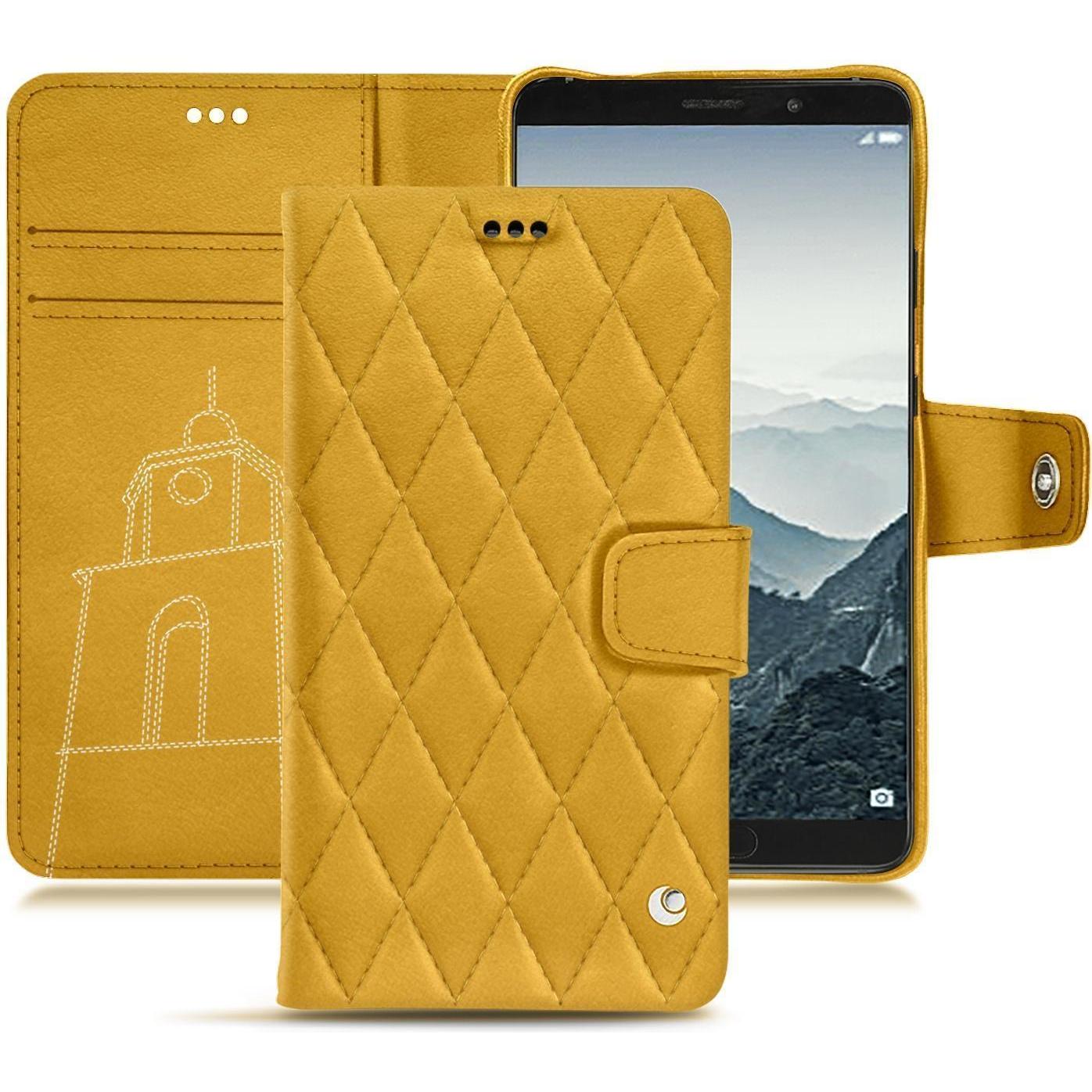 Noreve Lederschutzhülle Wallet (Huawei Mate 10), Smartphone Hülle, Gelb