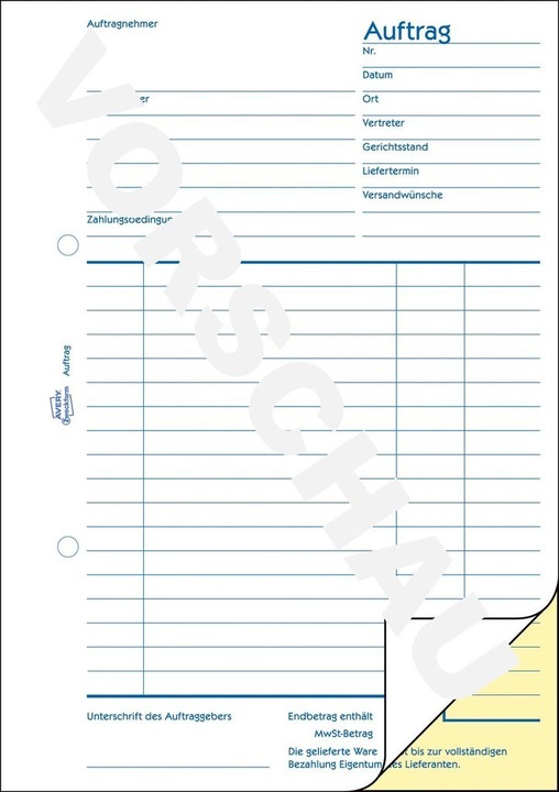 Produktbild Avery Formularbuch "Liefer-/Empfangsschein", 4+1 (40 x)