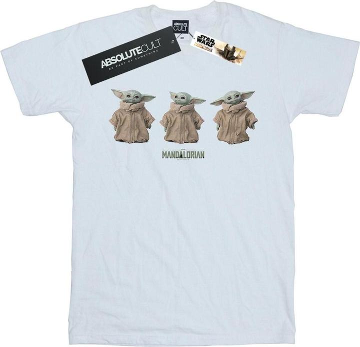 Actual product image Star Wars Womens/Ladies The Mandalorian The Child Poses Cotton Boyfriend T-Shirt (3XL)