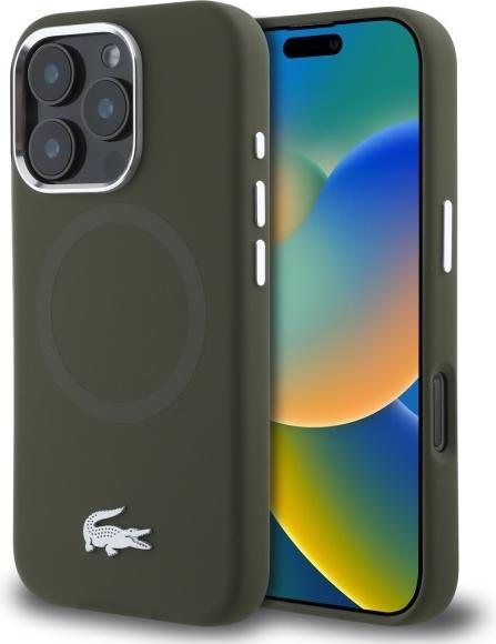 Image du produit Lacoste LCHMP16XSMAB iPhone 16 Pro Max 6.9" cible/khaki étui rigide en silicone Croco Logo MagSafe (Apple iPhone 16 Pro Max)