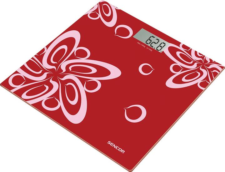 Actual product image Sencor SBS 2507RD personal scale Red Electronic personal scale (150 kg)