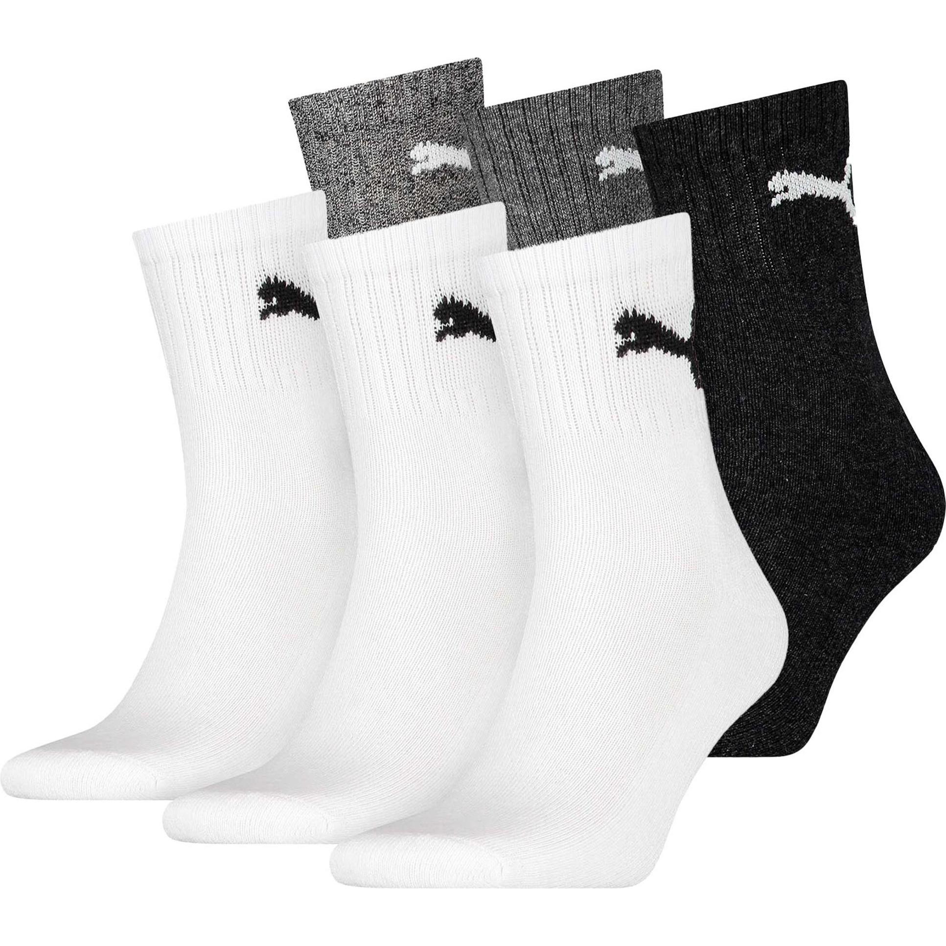 Puma, Herren, Socken, Sport Crew 6p Unisex, Weiss, (6er Pack, 43 - 46)