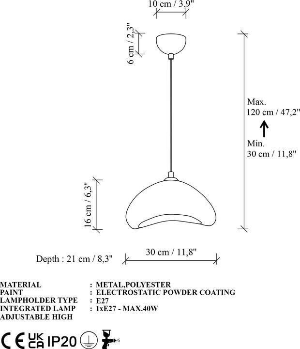 Image du produit Opviq Luna Lyra Single Socket Chandelier (E27)