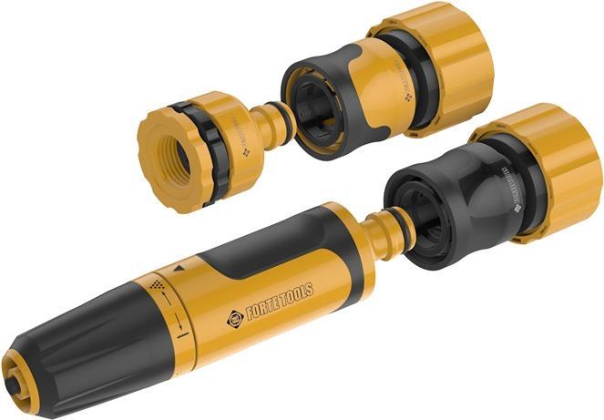 Forte tools Set With An Adjustable Hose Nozzle 3/4in