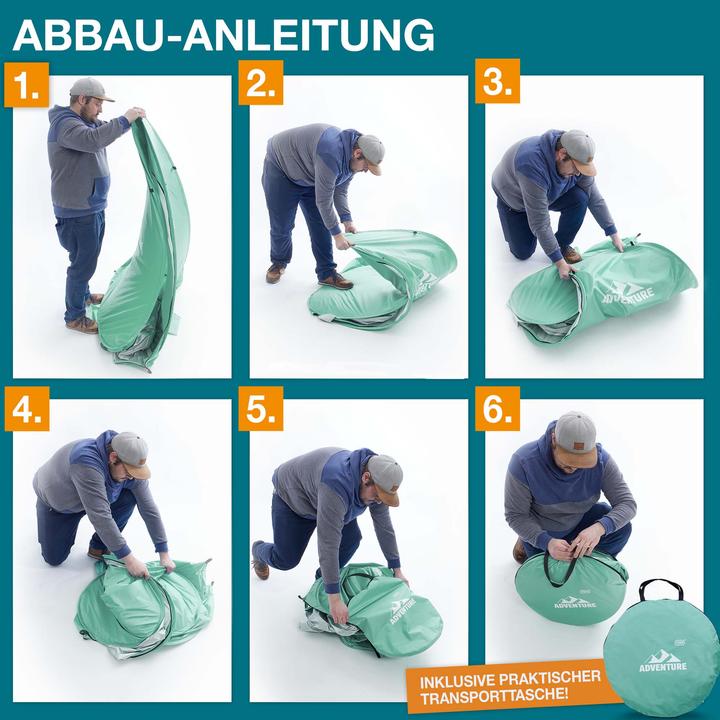 Image du produit Jamb Pop-Up Strandmuschel (Tente de plage, 3 kg, 3 personnes)