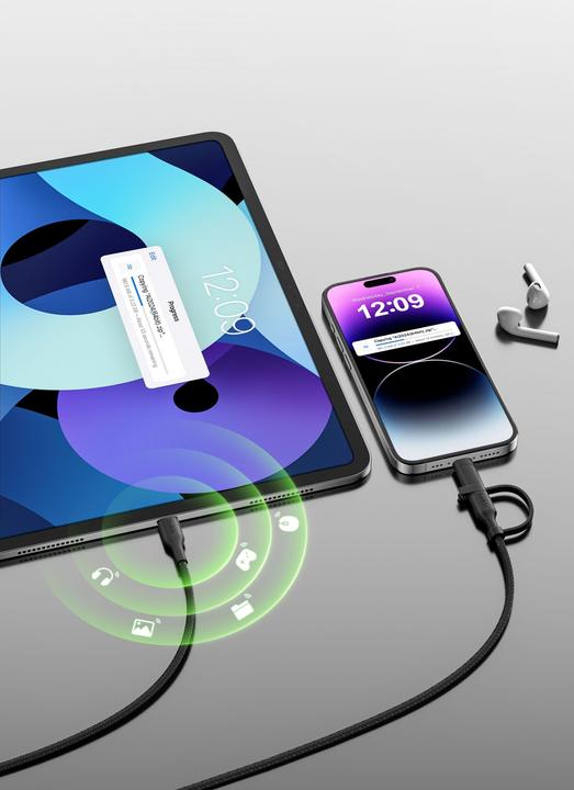 Actual product image Belkin 2-in-1 cable (1.50 m, USB 2.0, 60 W)