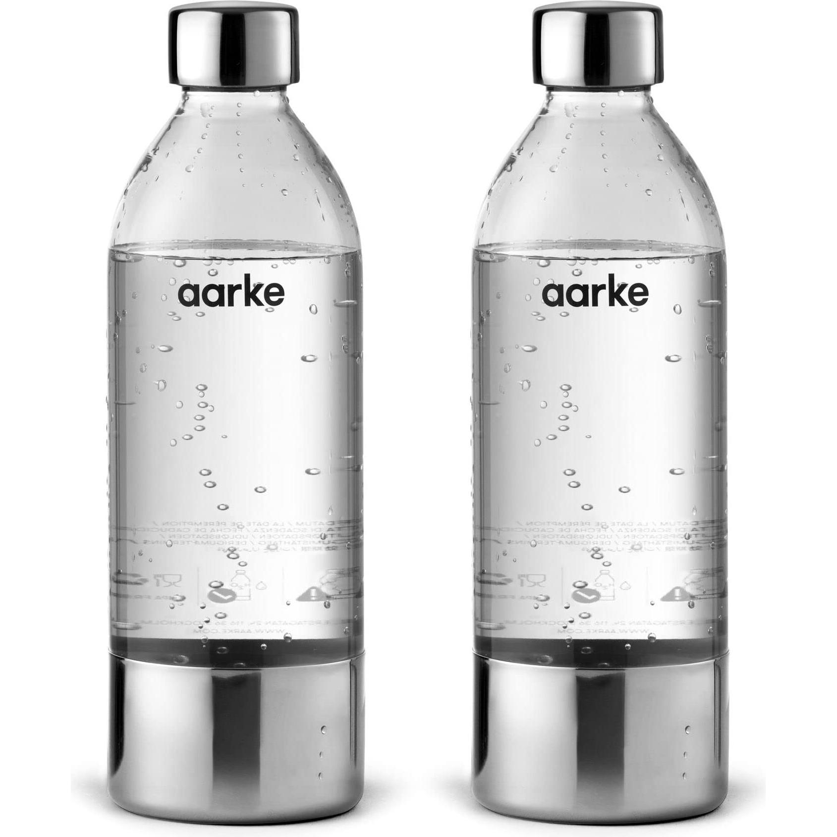 Aarke Flaschen für Wassersprudler, Wassersprudler Zubehör, Transparent, Silber