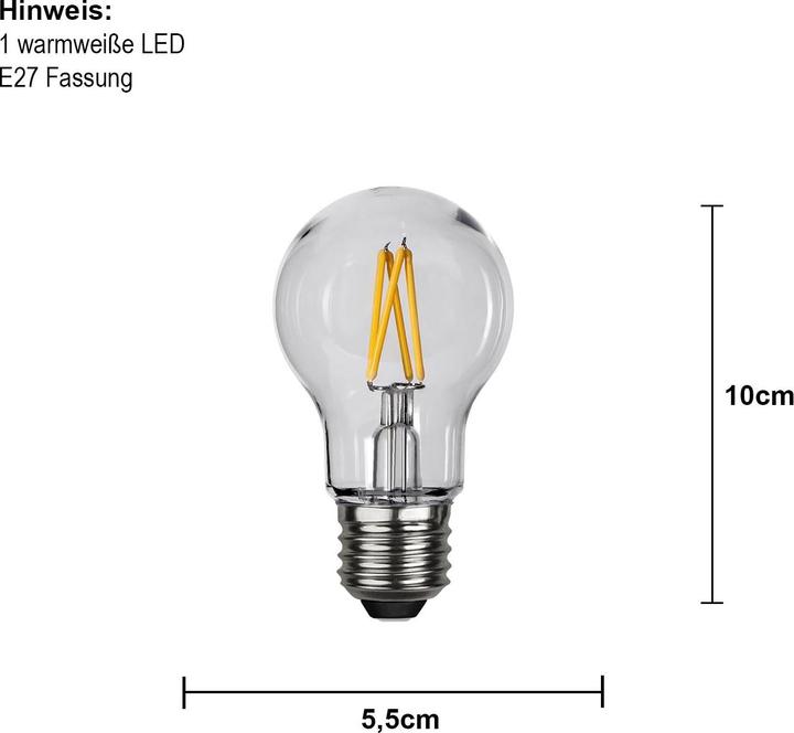 Actual product image Star Trading LED Bulb E27 A55 Outdoor Lighting PC Cover Filament (E27, 2.40 W, 270 lm, 1 x, E)