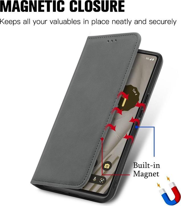 Actual product image König Design Case Mobile Protection for Google Pixel 7A Case Cover Flip Pocket Wallet Cases New (Google Pixel 7a)