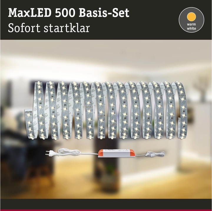Immagine prodotto Paulmann Set di strisce MaxLED 500 (Bianco caldo, 500 cm, Interno)