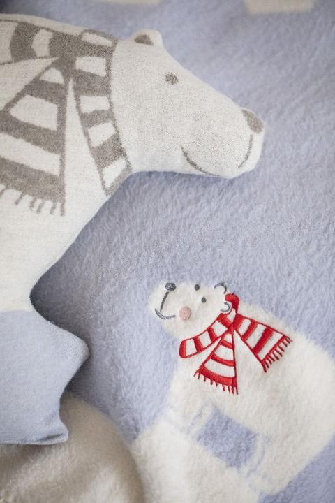 Actual product image David Fussenegger Fussenegger MILA baby and sleeping blanket, polar bear with embroidery