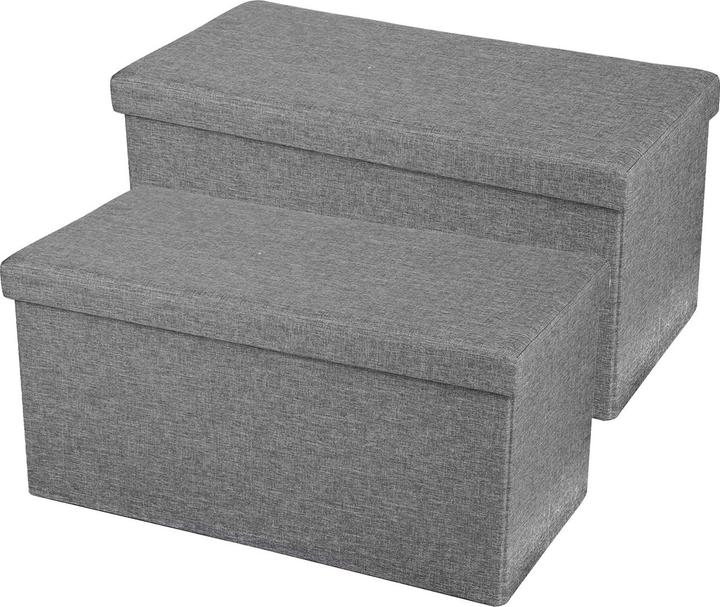Urban Living 2er-Set Faltbare Sitztruhe fÃ¼r 2 Personen, grau (37.50 cm)