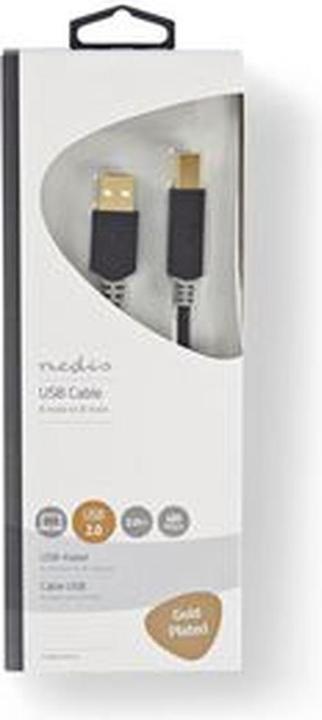 Produktbild Nedis Kabel USB 2.0 A Stecker - B M acho 2.0 m Anthrazit (2 m, USB 2.0)