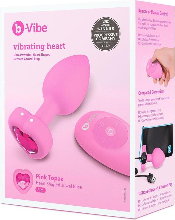 Produktbild Earthly Body B-Vibe - Vibrating Heart Plug S/M Pink