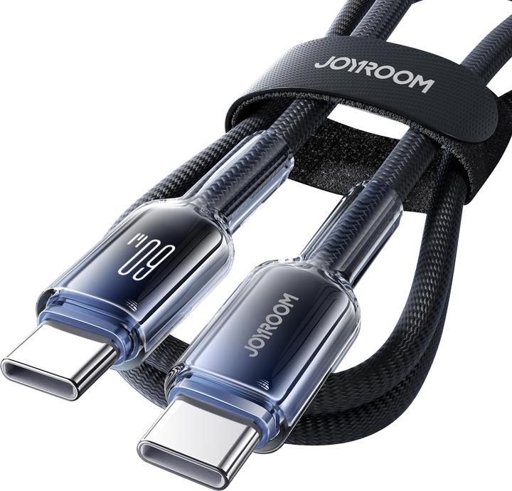 Produktbild Joyroom S-A42 Crystal Clear Series Fast Charging Data Cable Type-C to Type-C 60W 1.2m Black (1.20 m, 60 W)