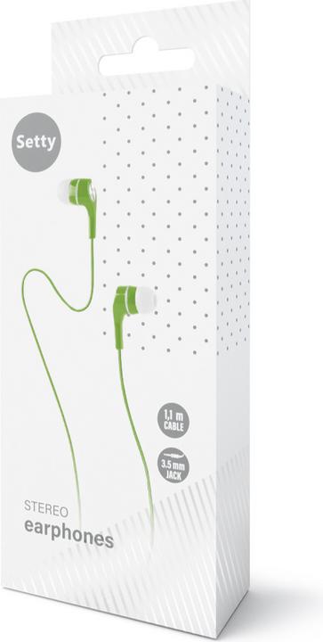 Actual product image Setty wired earphones green (Cable)