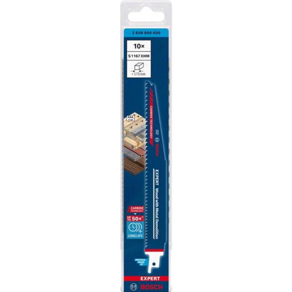 Thumbnail - Bosch Professional Zubehör, Sägeblatt, EXPERT ‘Wood with Metal Demolition’ S 1167 XHM Säbelsägeblatt, 10 Stück