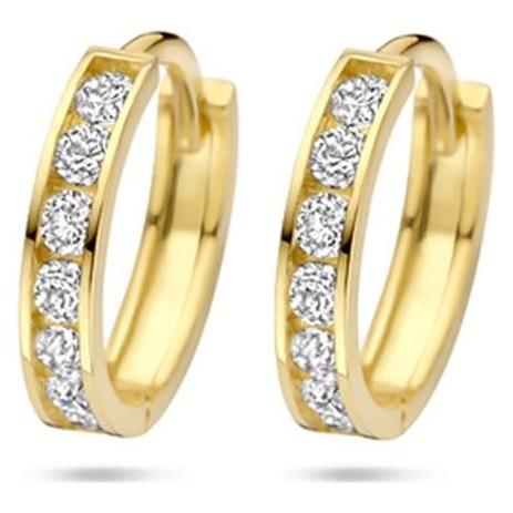 Marie, Oorbellen, Celeste Klemmt Zirkonia - 12, 5 Mm - Gold, (14K Geel Goud)