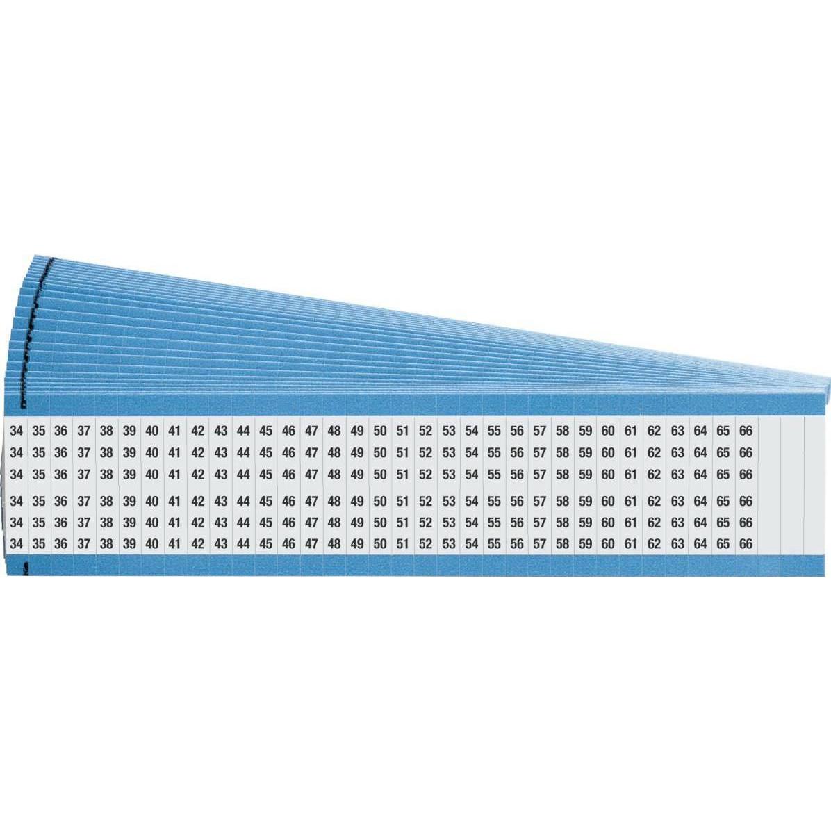 Brady, Etiketten, WM-34-66-PK, B-500, Drahtmarkierer, Vinyl, Weiss, 38mm (25 Karten á 33 Etik.)