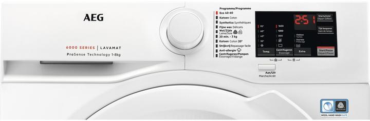 Produktbild AEG LF628400 6000 serie ProSense - Wasmachine - NL/FR (8 kg, Links)