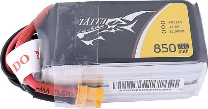 Produktbild Tattu RC-Akku LiPo 850 mAh 14.8 V 75C (14.80 V, 850 mAh)