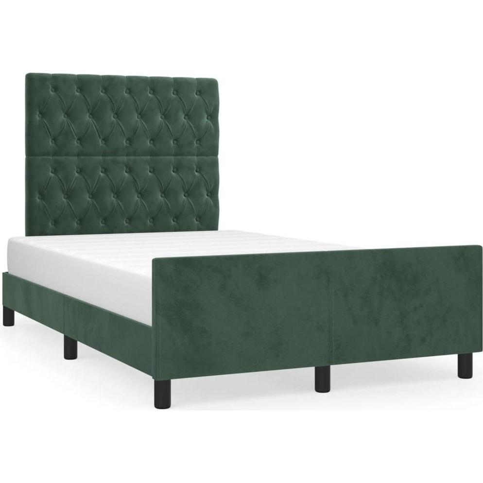 VidaXL, Bett, Bettgestell mit Kopfteil Samt (120 x 190 cm)